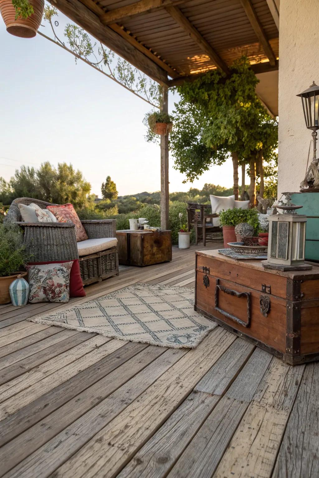 Reclaimed pallet wood providing rustic charm.