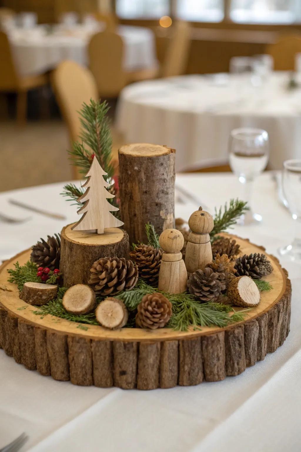 Timber features contribute country warmth to the table.