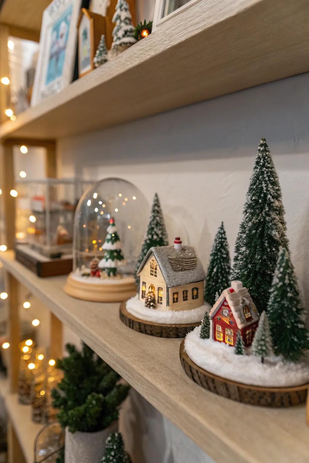 Diminutive holiday vistas convey allure and whimsy to your ornaments.