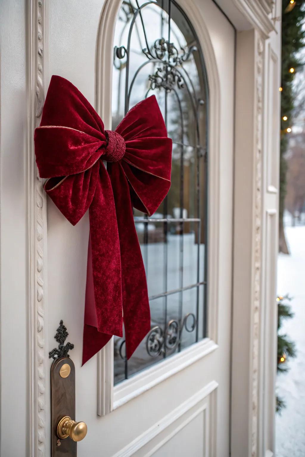 Elevate your decor with a luxurious velvet bow.