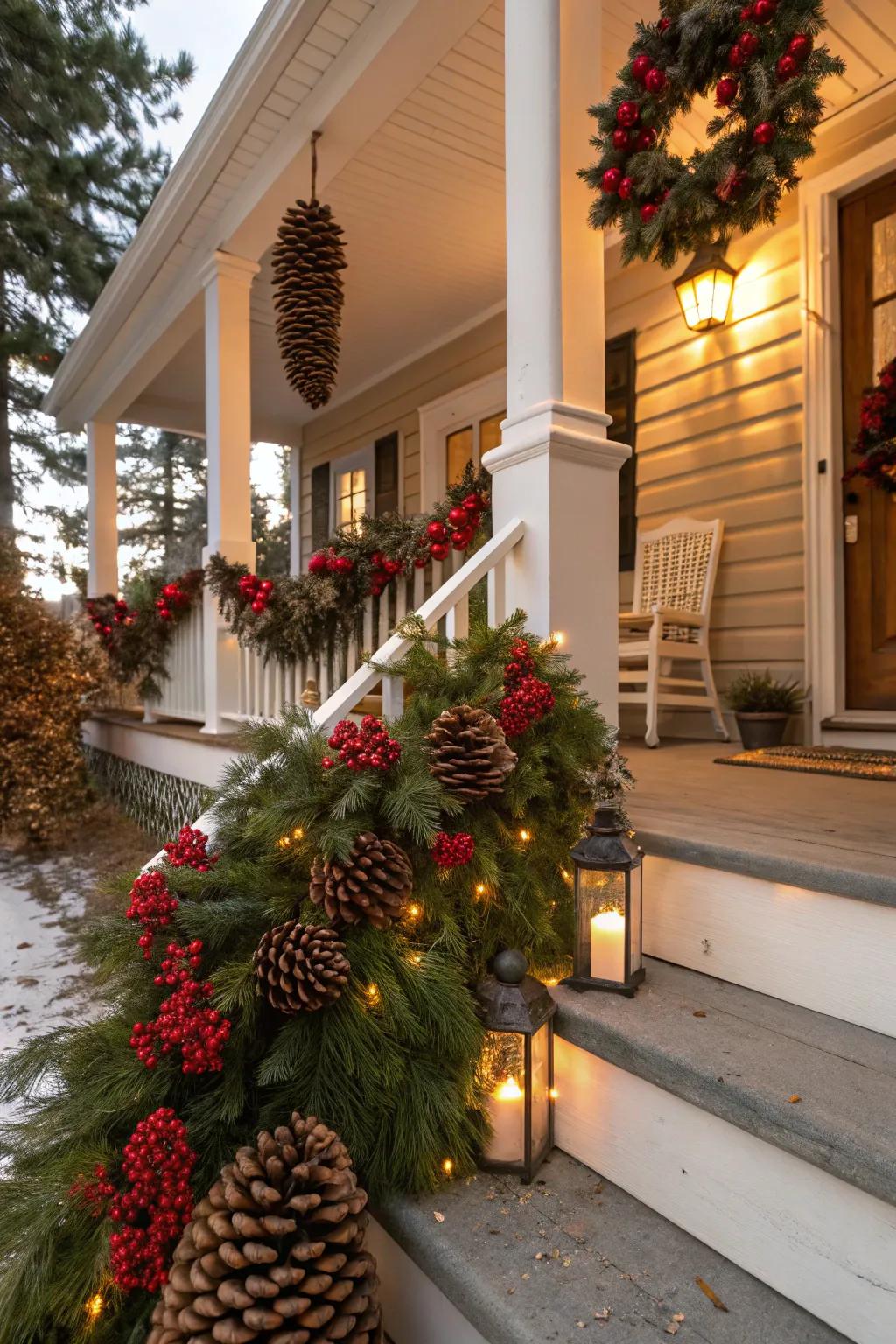 Natural decor introduces rustic charm.