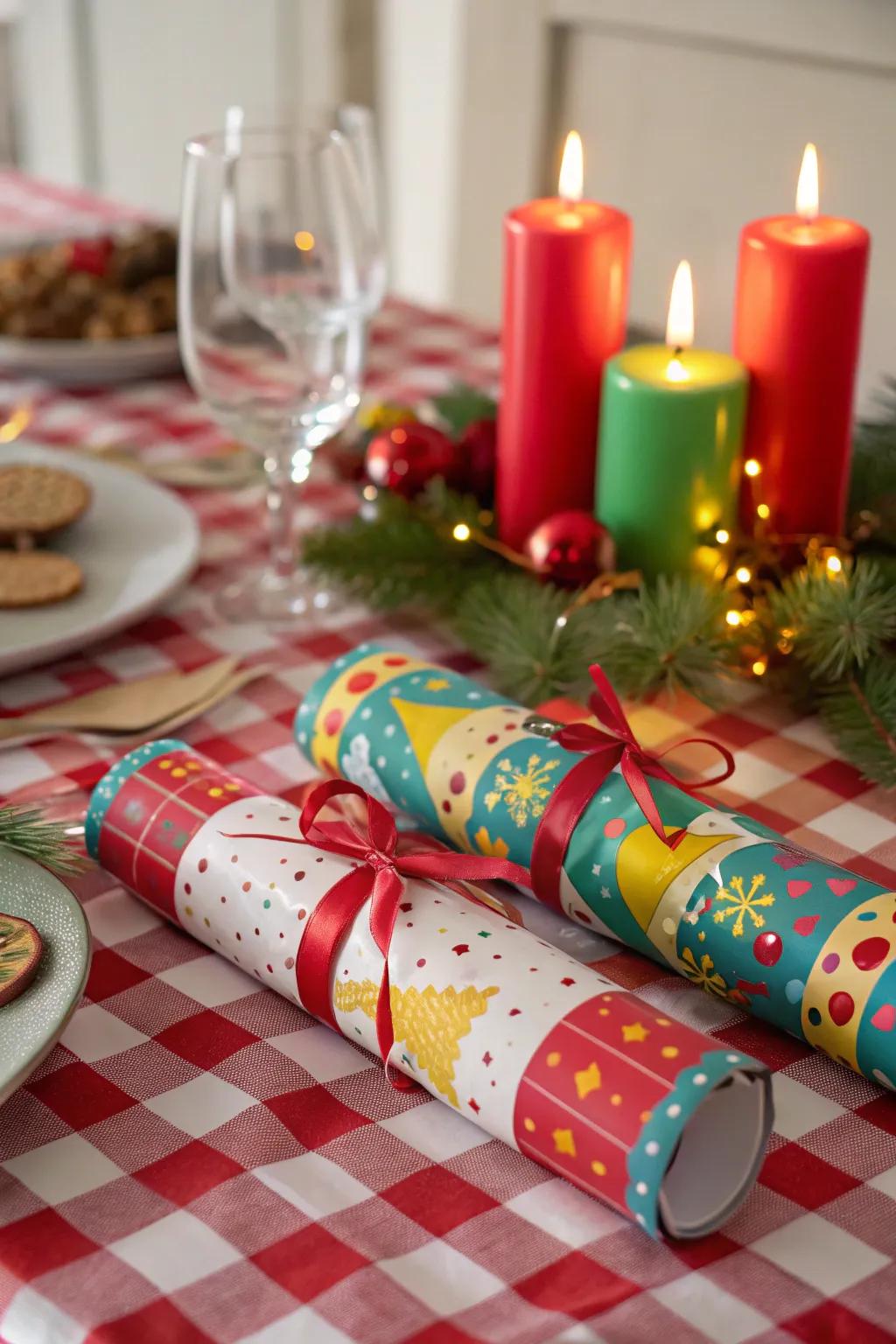 Christmas crackers bring a sense of surprise and fun to the table.