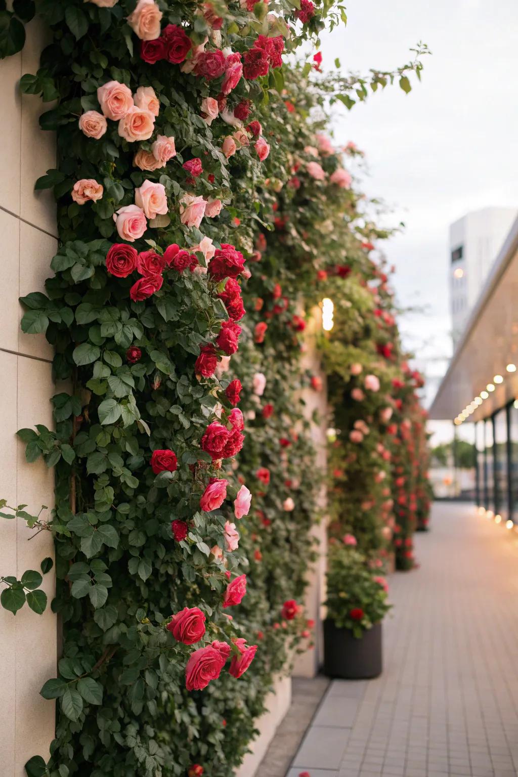 Make a dramatic statement with a vertical rose garden.