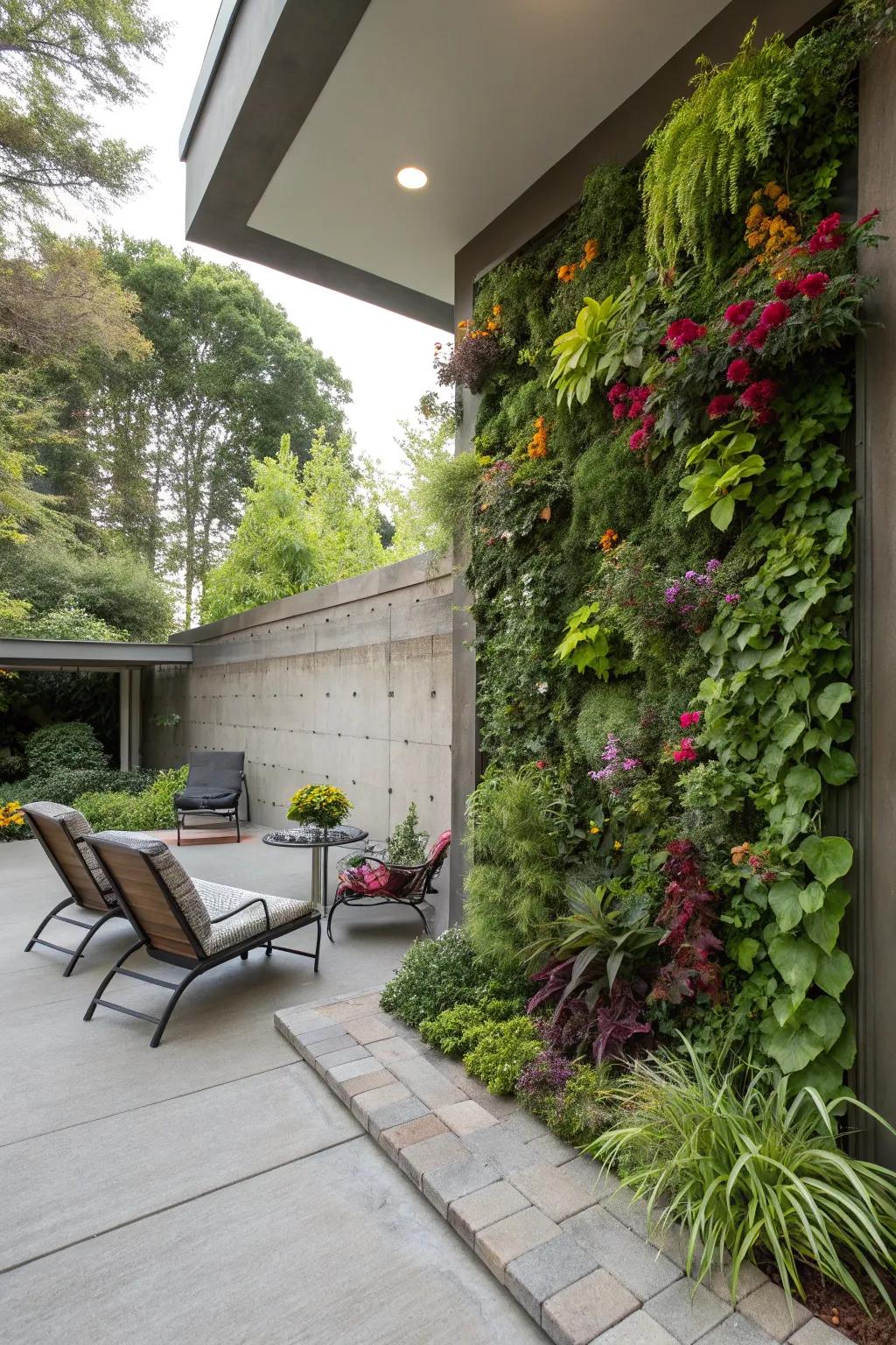Upright gardens maximize foliage in restricted spaces.