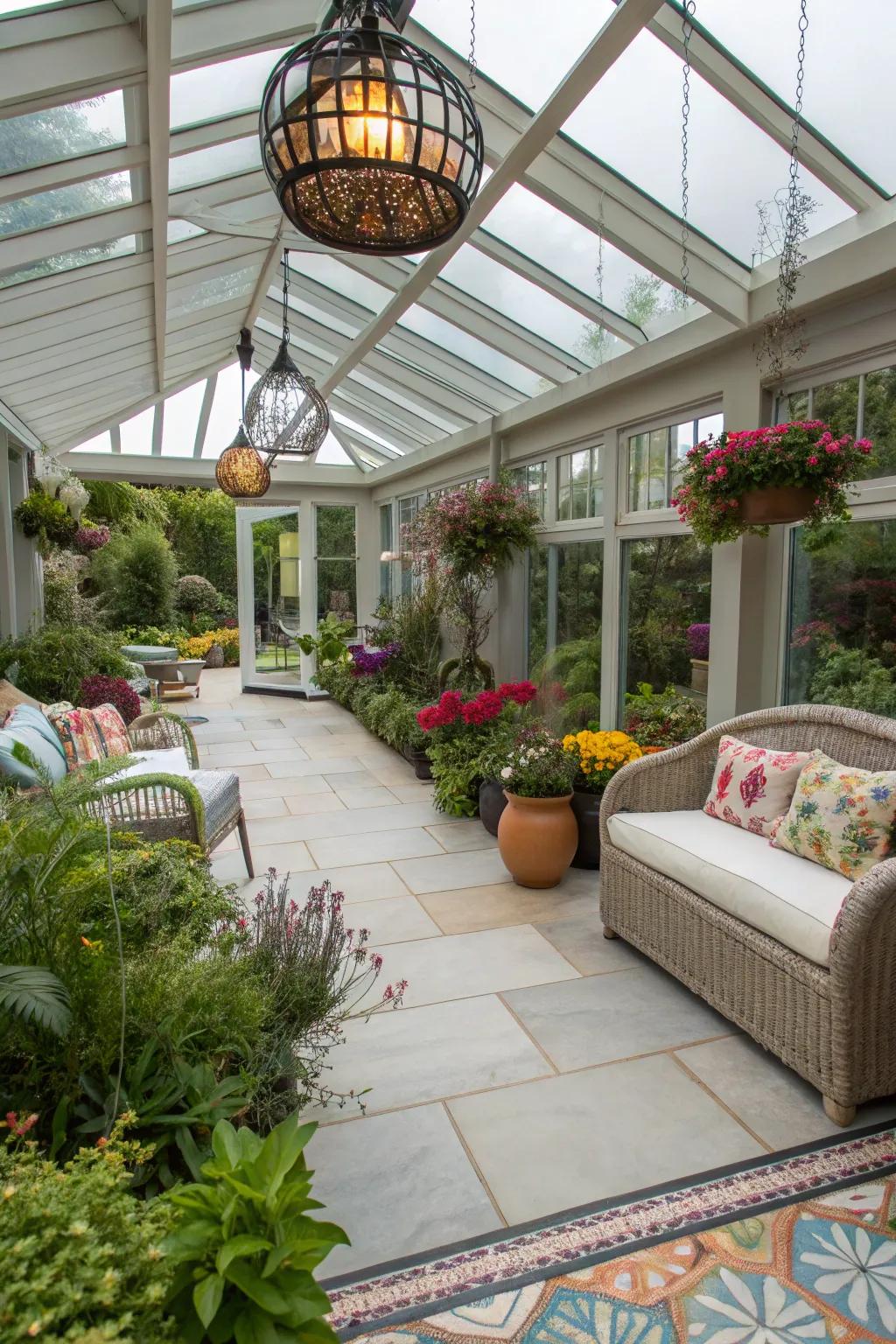 A customized conservatory showing individual style and taste.