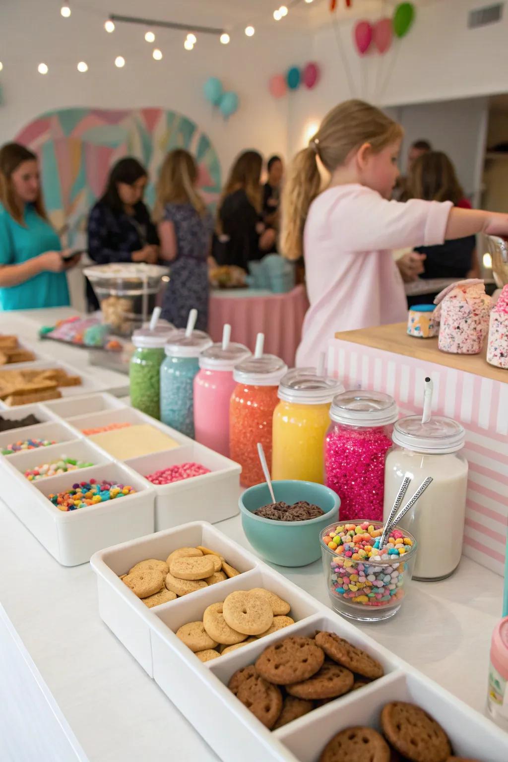 An addition station invites attendees to individualize their biscuits.