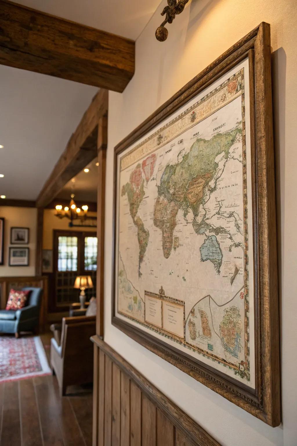 Classic cartography adds history and journey.