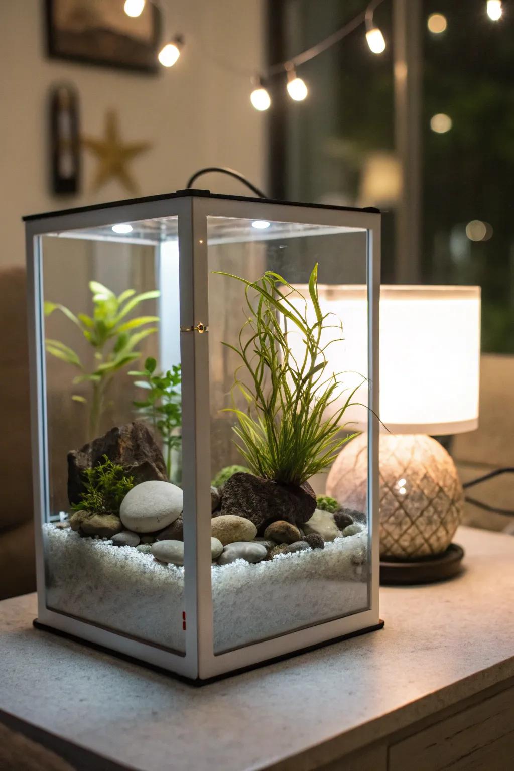Zen-inspired tank design brings calmness to your home.