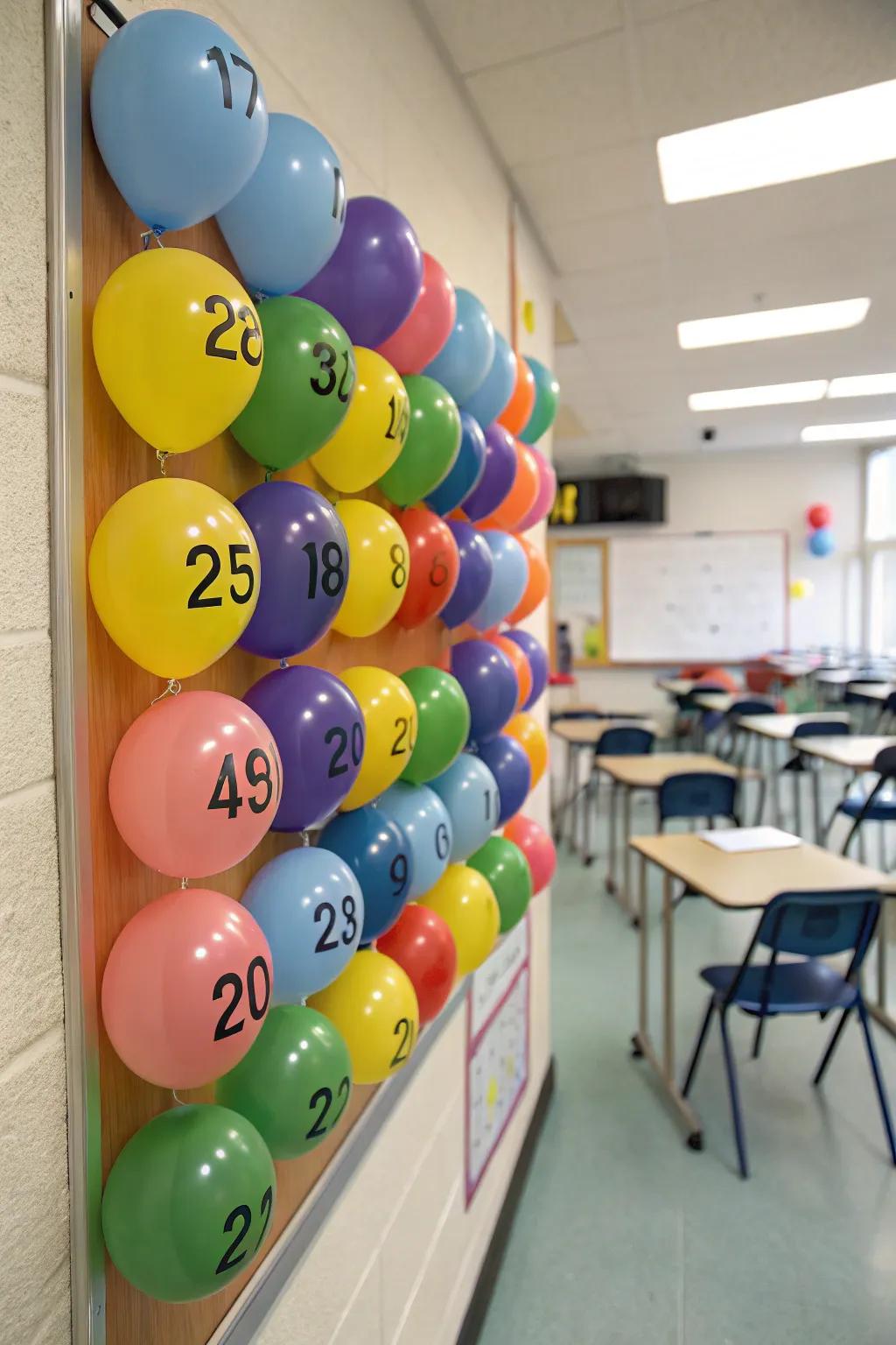 Balloon pop countdown bringing excitement.