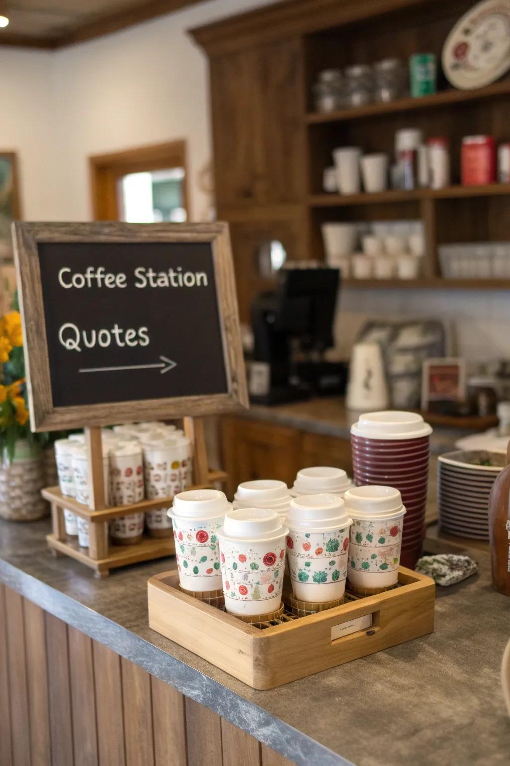 Personal touches make your coffee area uniquely yours.