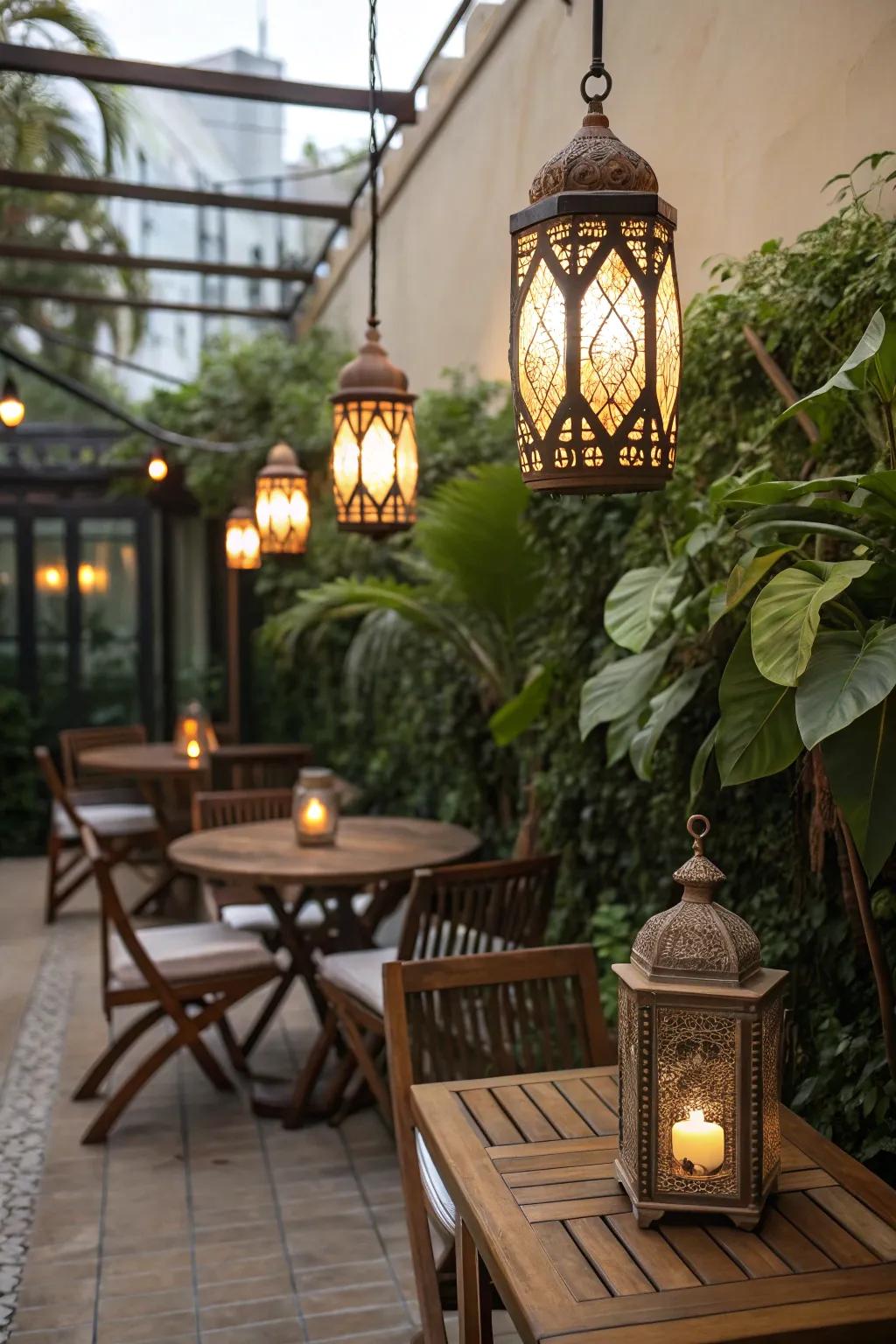 Lighting fixtures add a soft, welcoming glow to your space.