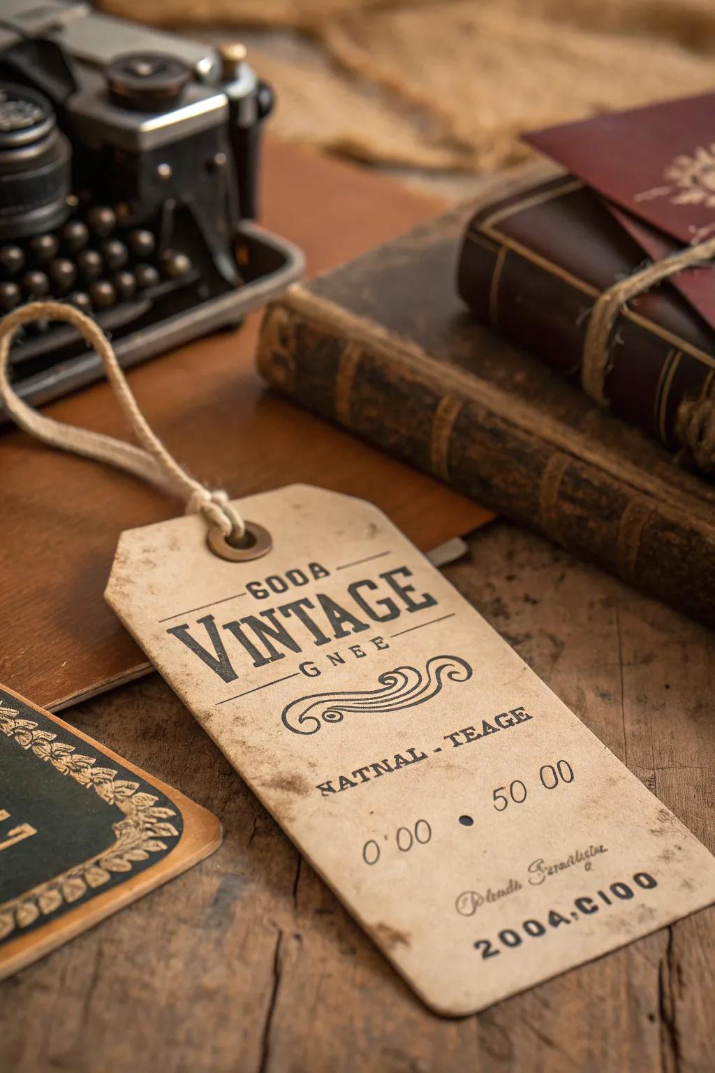 A vintage-styled price label that conveys a sentimental charm.