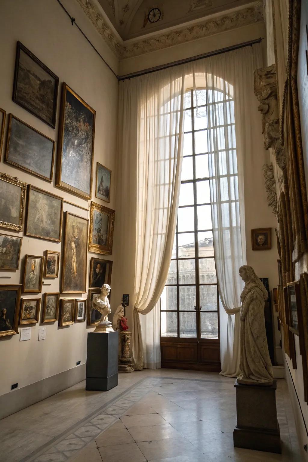 Panel screen enhanced with artistic creation for a gallery sensation.