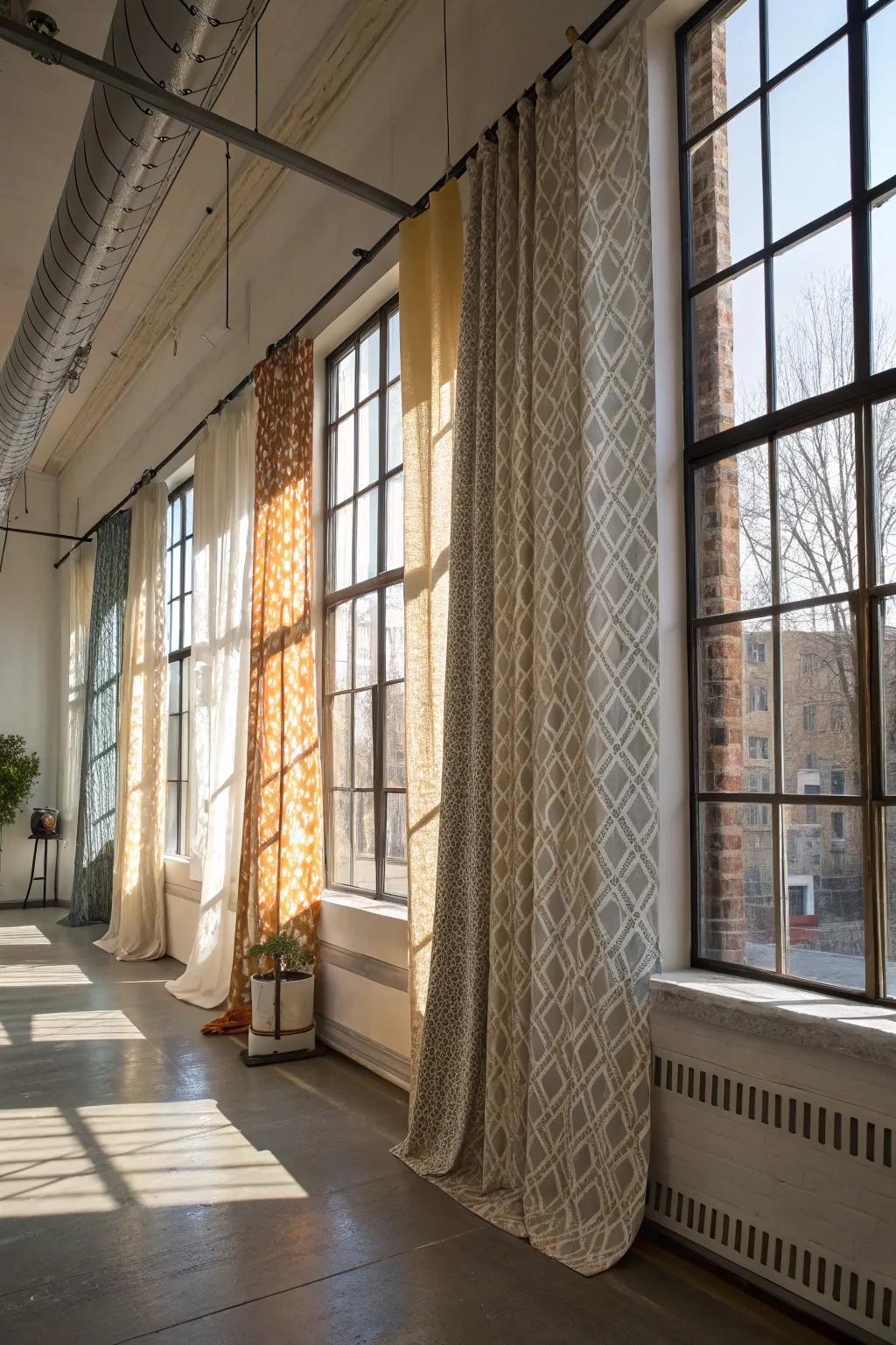 Textures and patterns bring character and intrigue to window treatments.