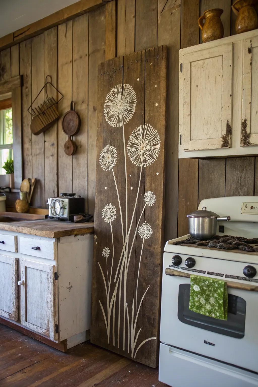 Reclaimed wood art brings together sustainability with beauty.