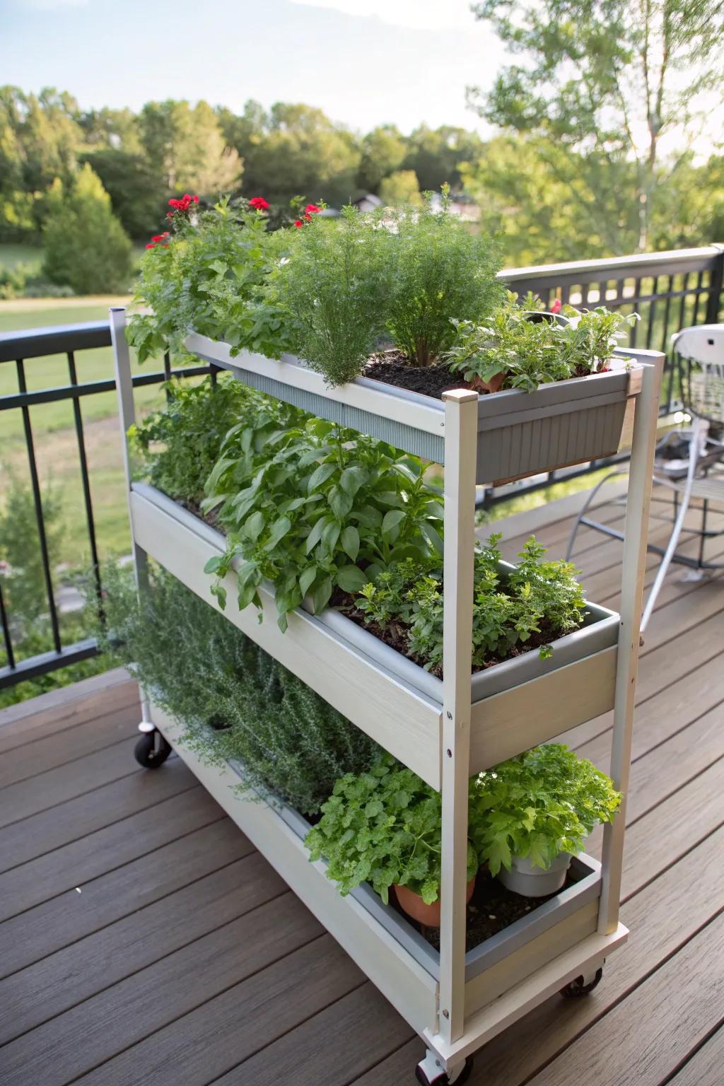 Enjoy the flexibility of a portable herb garden.