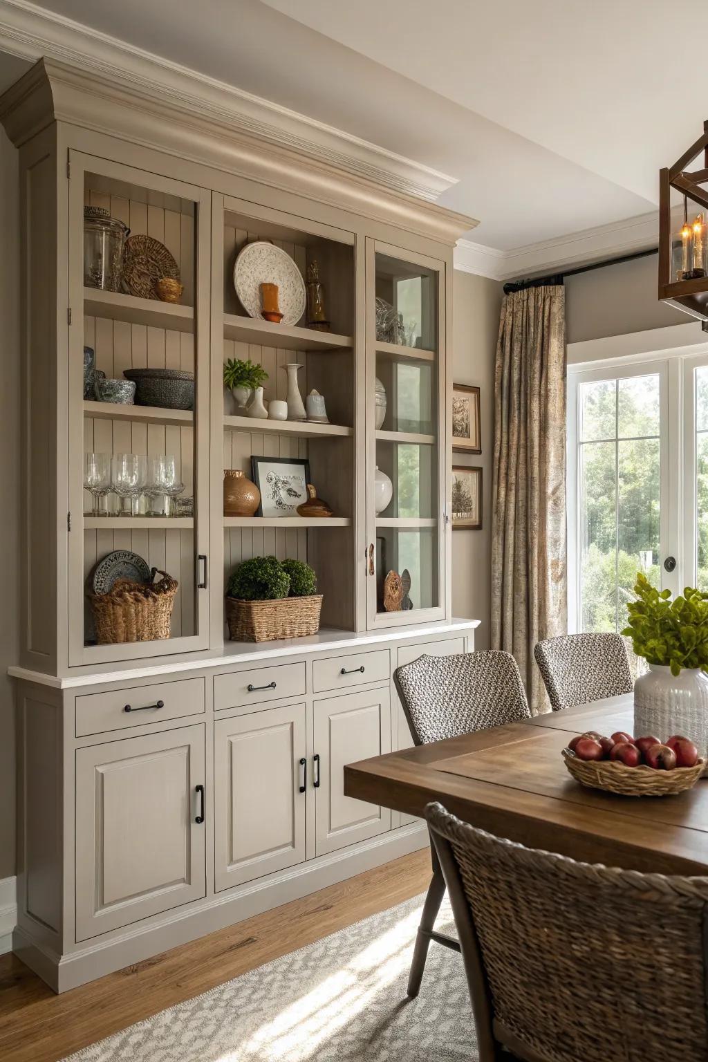 Integrated storage mixing function with aesthetic appeal.