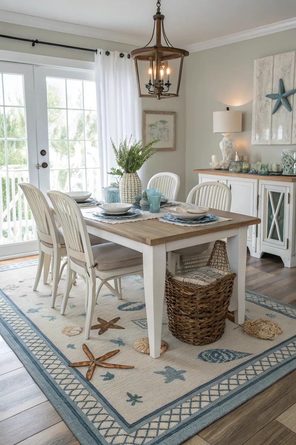 Bring seaside tranquility with a coastal rug.
