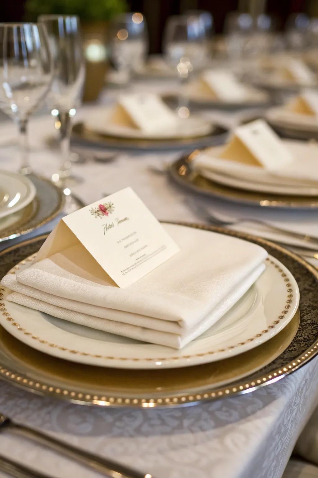 Graduated seating cards amplify your dining experience.