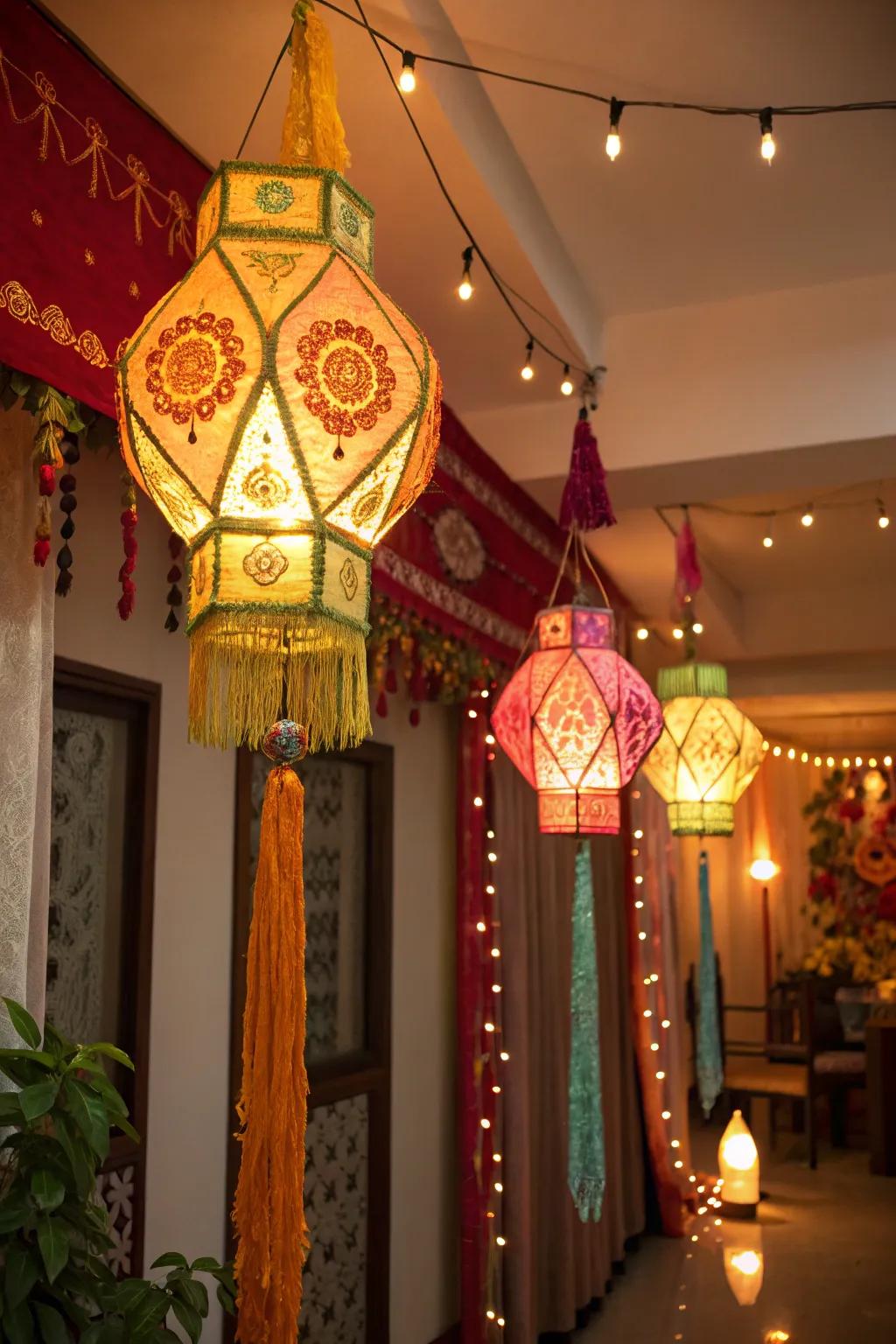 Lamps add an attractive and warm glow.