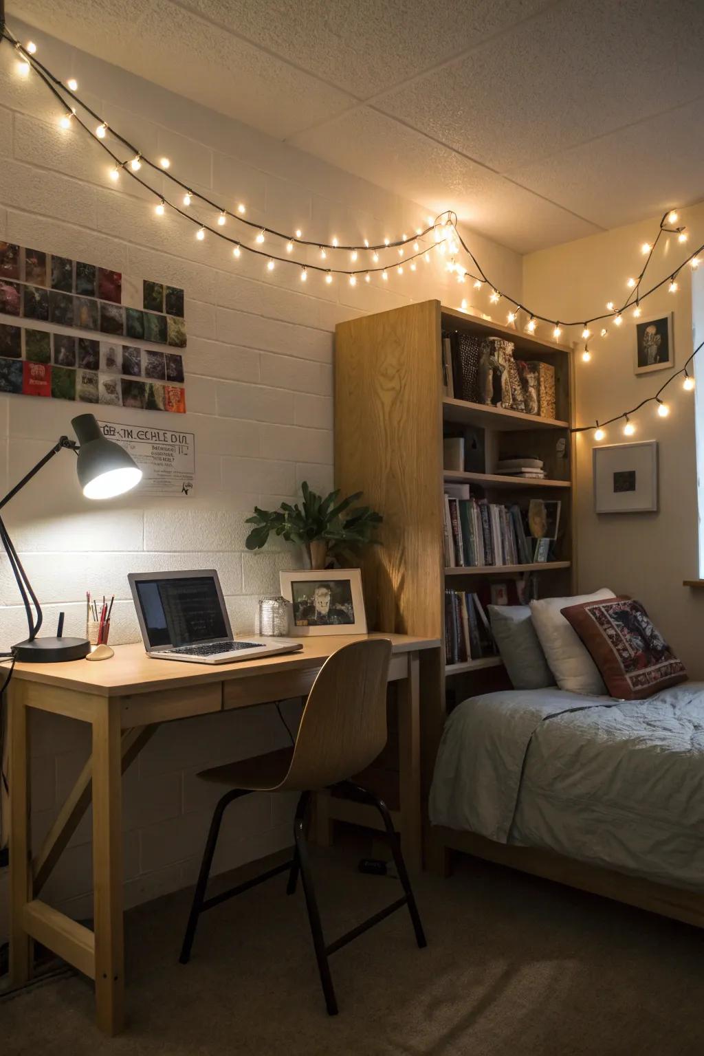 Achieve a cozy atmosphere with creative lighting.