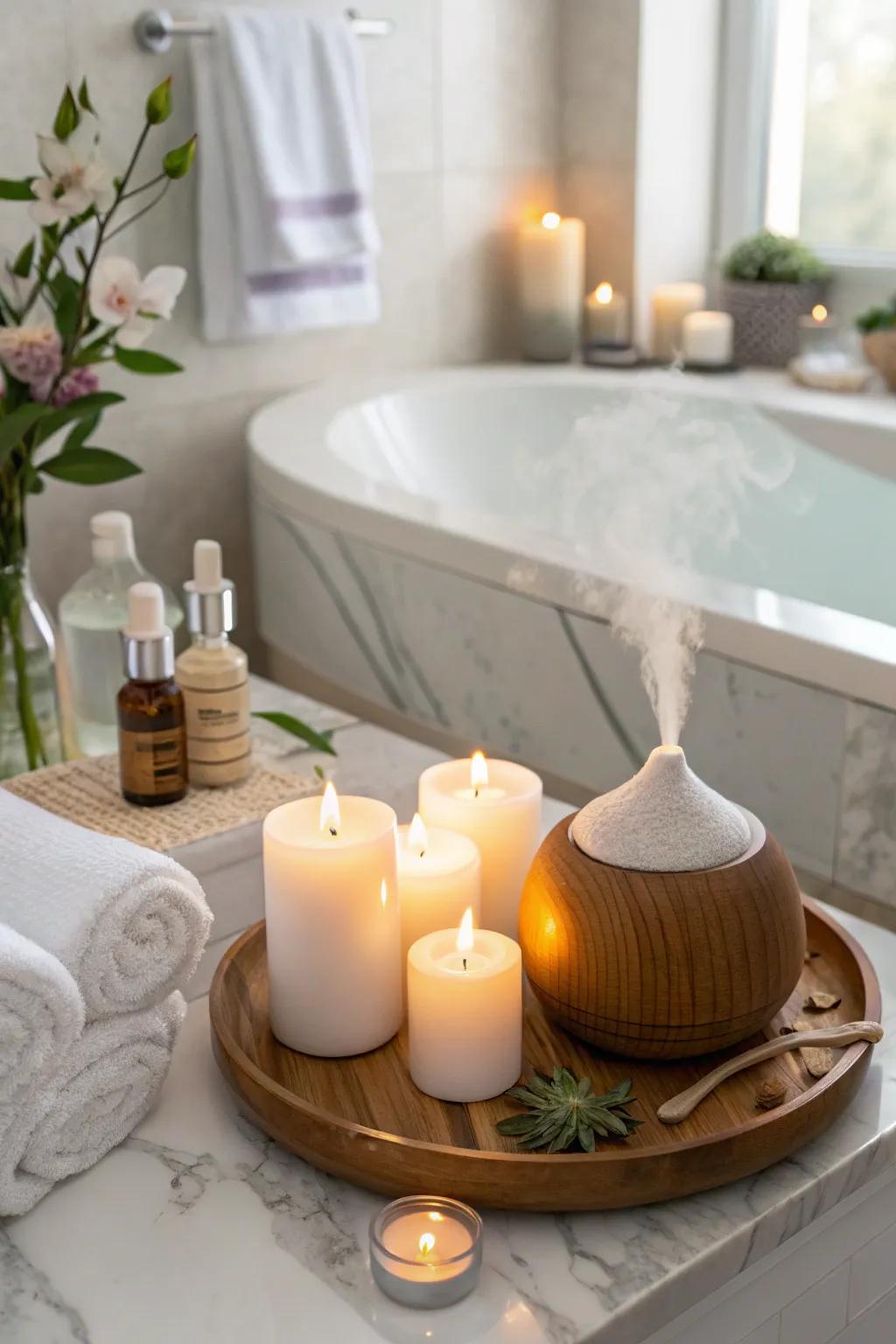Fragrance adds a calming scent, enhancing your spa-like getaway.