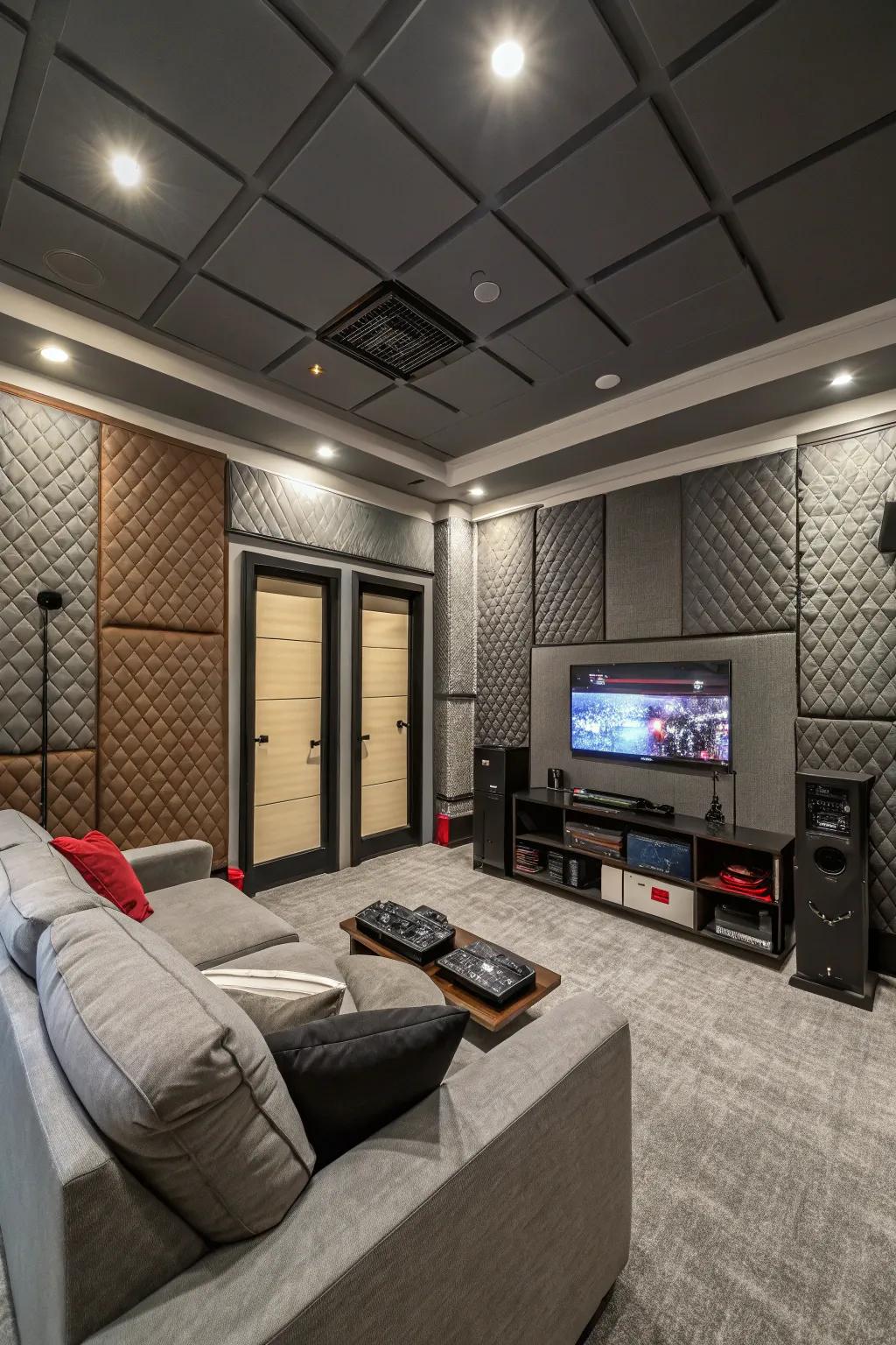 Soundproofing results in a serene gaming setting.