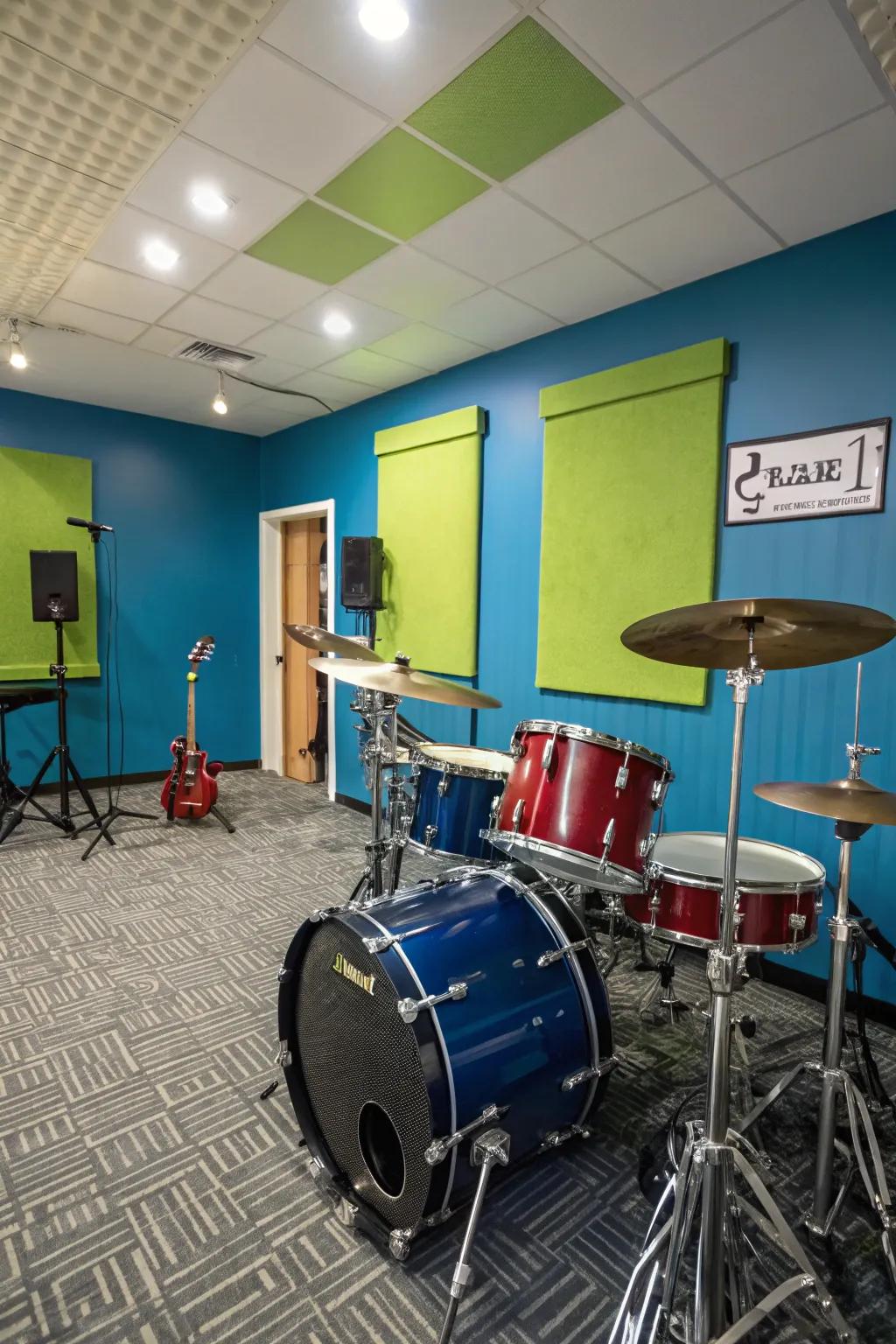 Colors significantly alter the mood of your drum room.