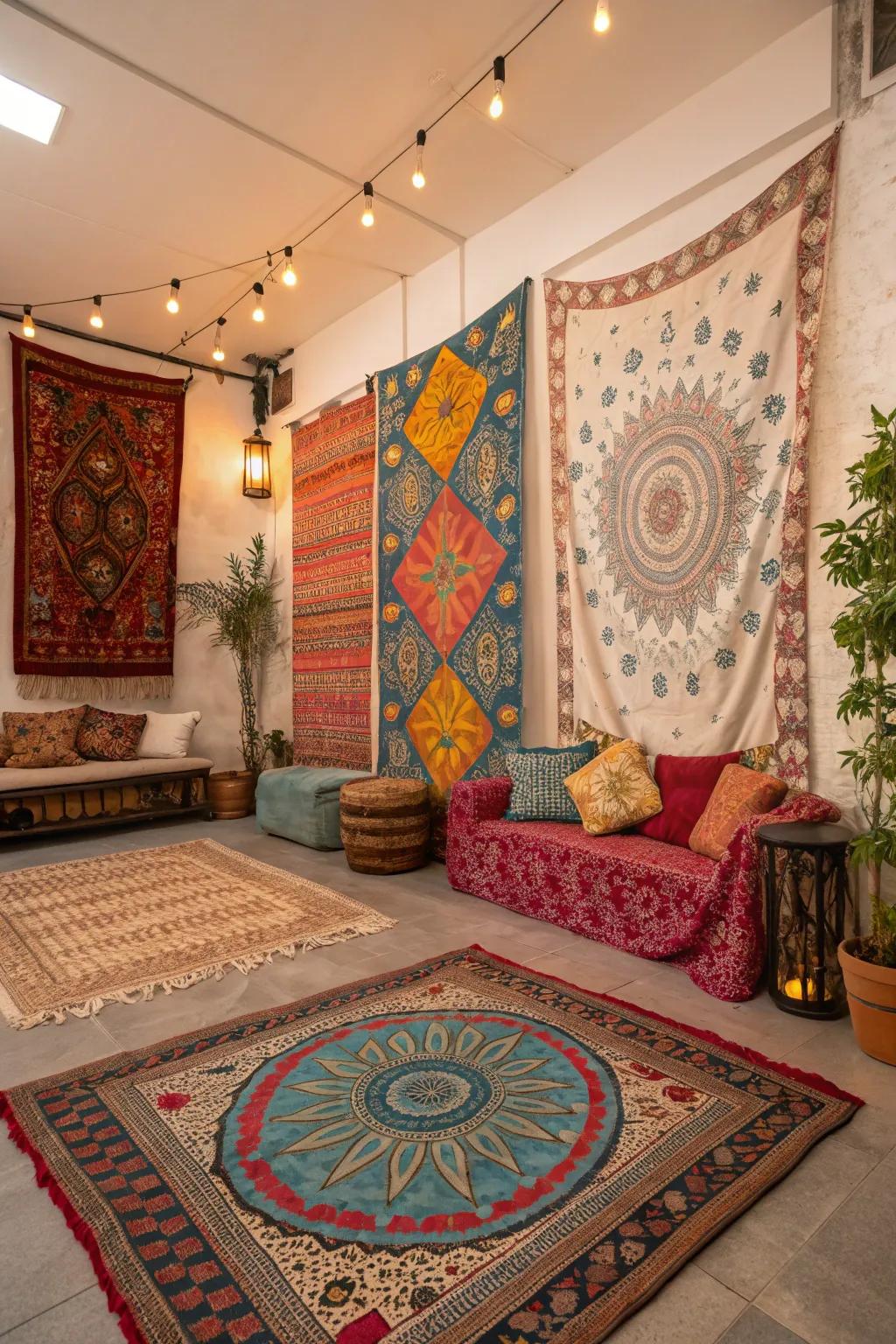 A global touch is applied to this eclectic space through cultural influences.