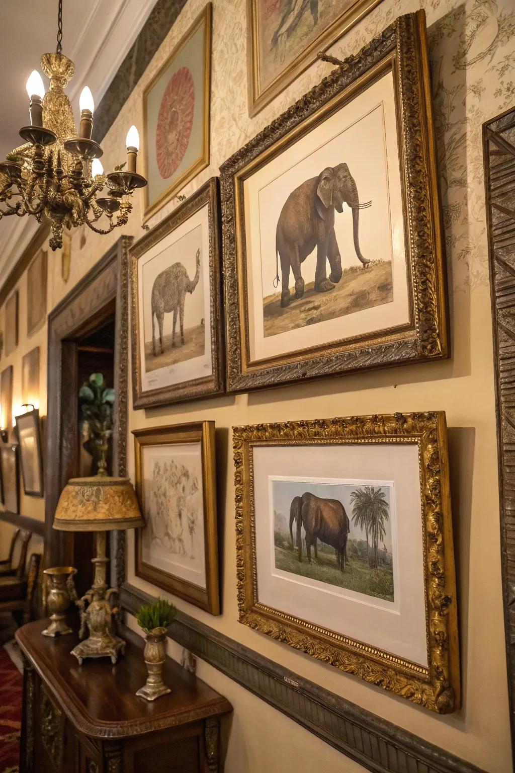 Classic pachyderm designs usher in wistful allure to your residence.
