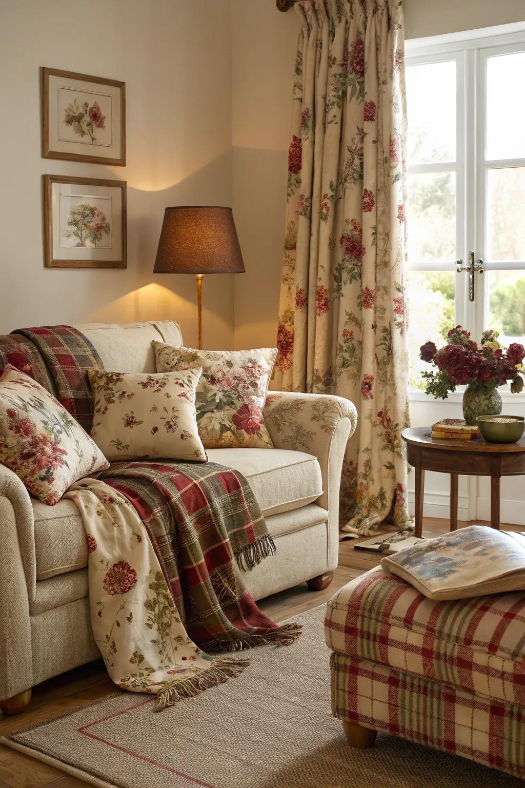 Classic English aesthetic elements bring countryside allure.