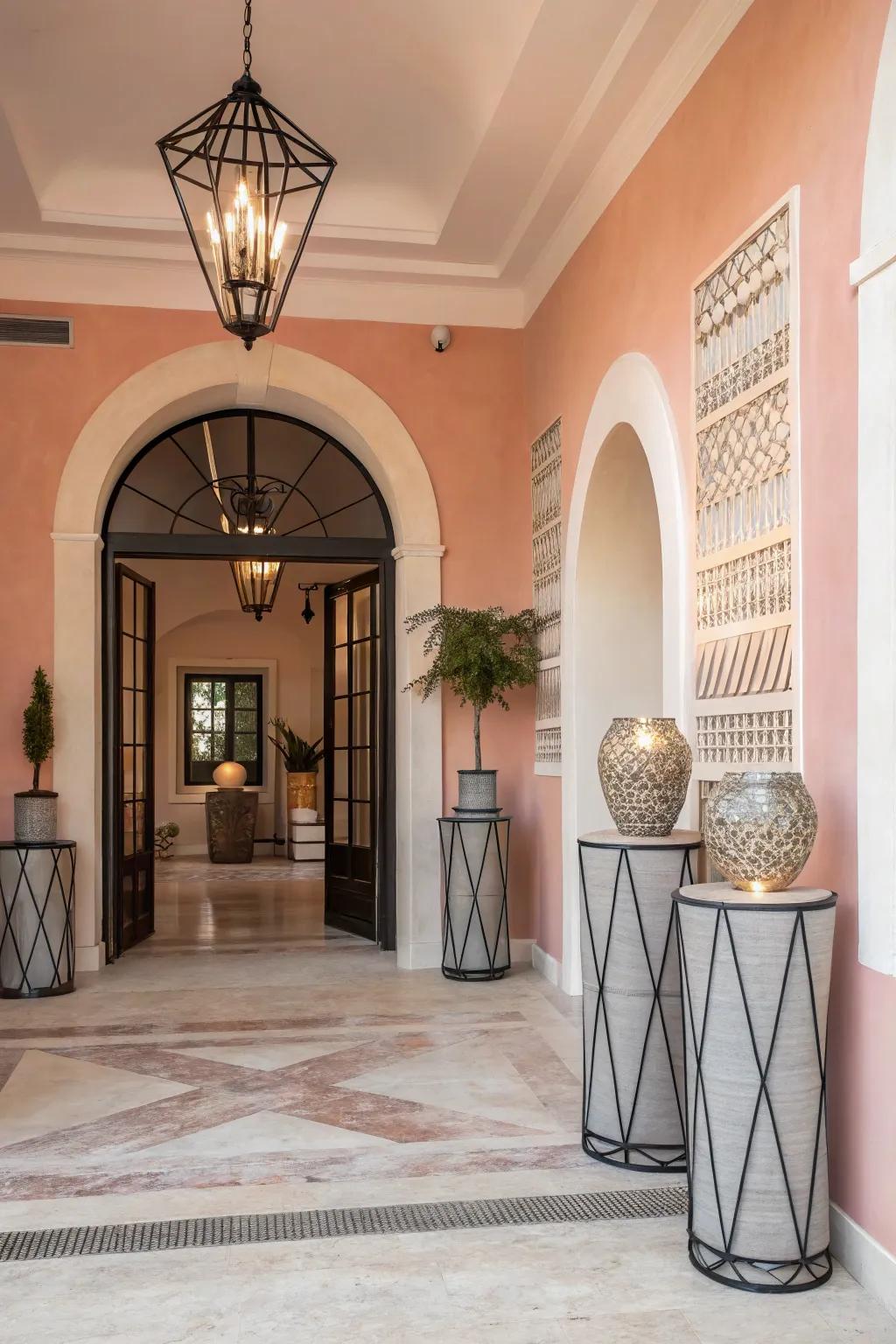 Embrace refined elegance using delicate soft rose hues.
