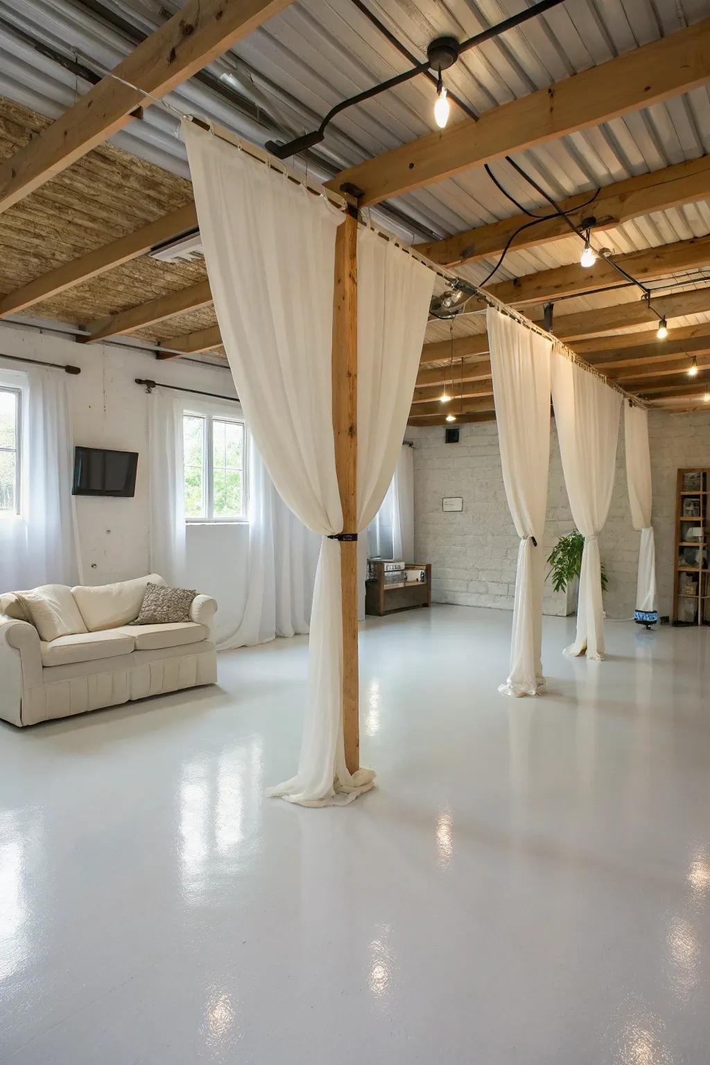 Pure epoxy floors for a serene space.