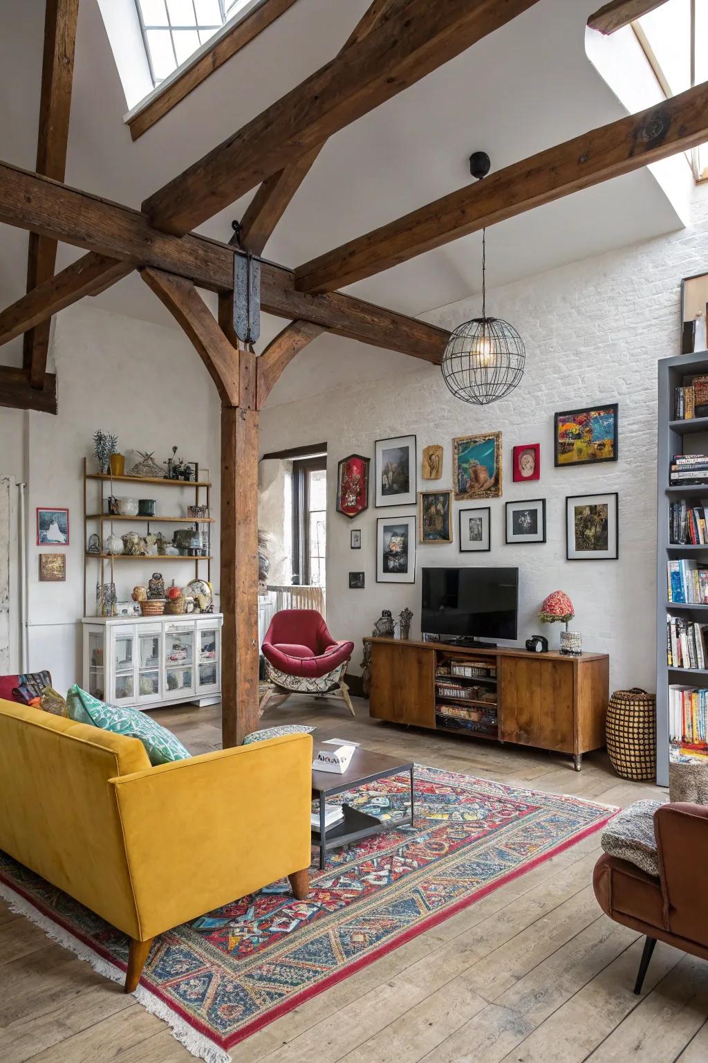 Eclectic appeal through different beam designs.