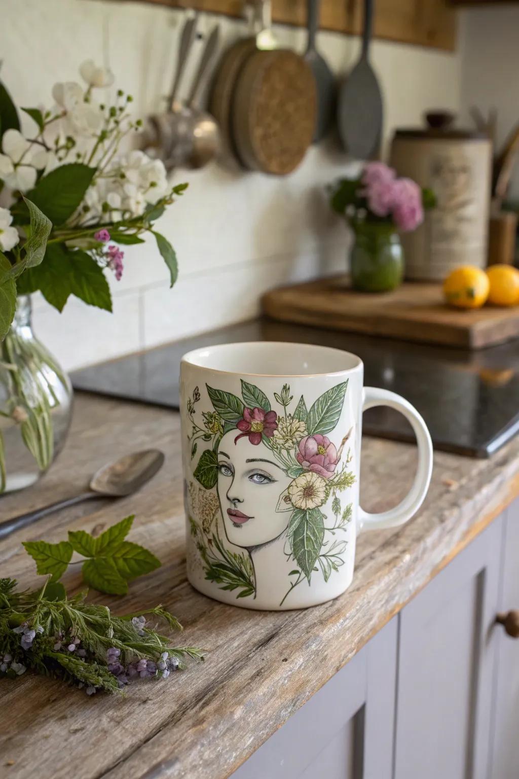 A nature-inspired face mug that brings the peace of the outdoors inside.
