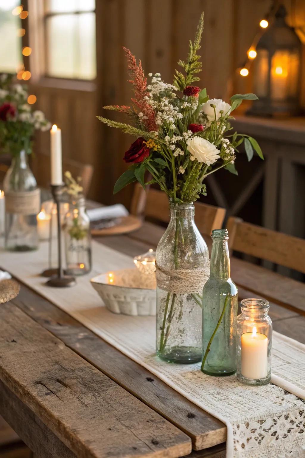 Special glassware adds a country accent.