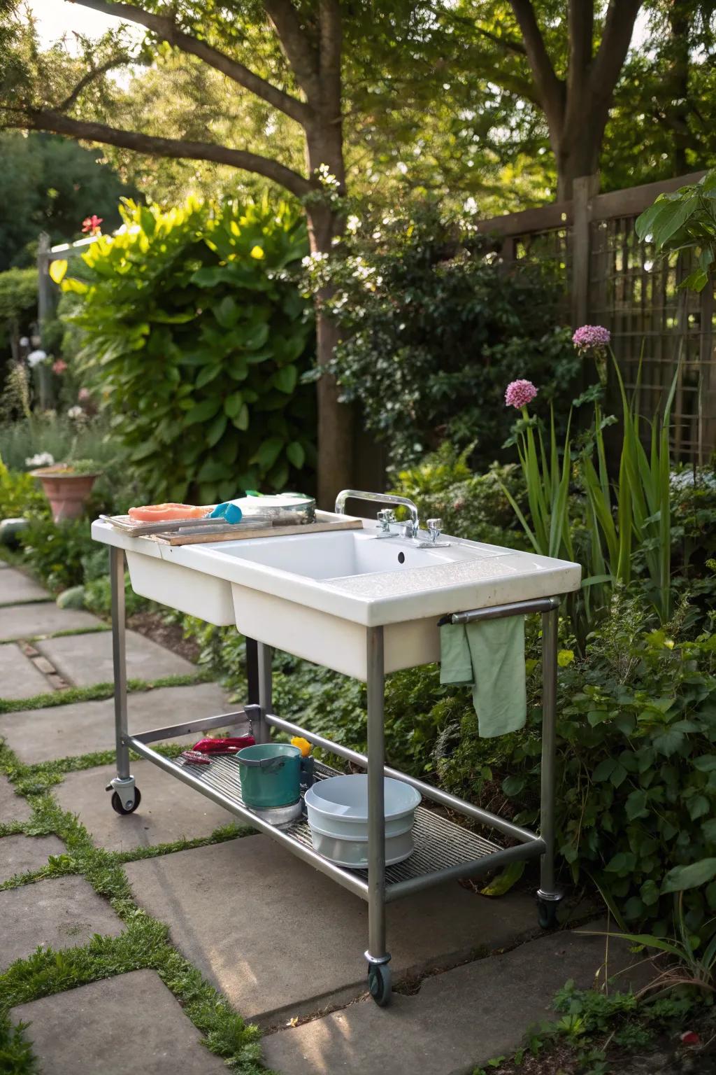 Mobile fish cleaning table that follows you wherever you go.