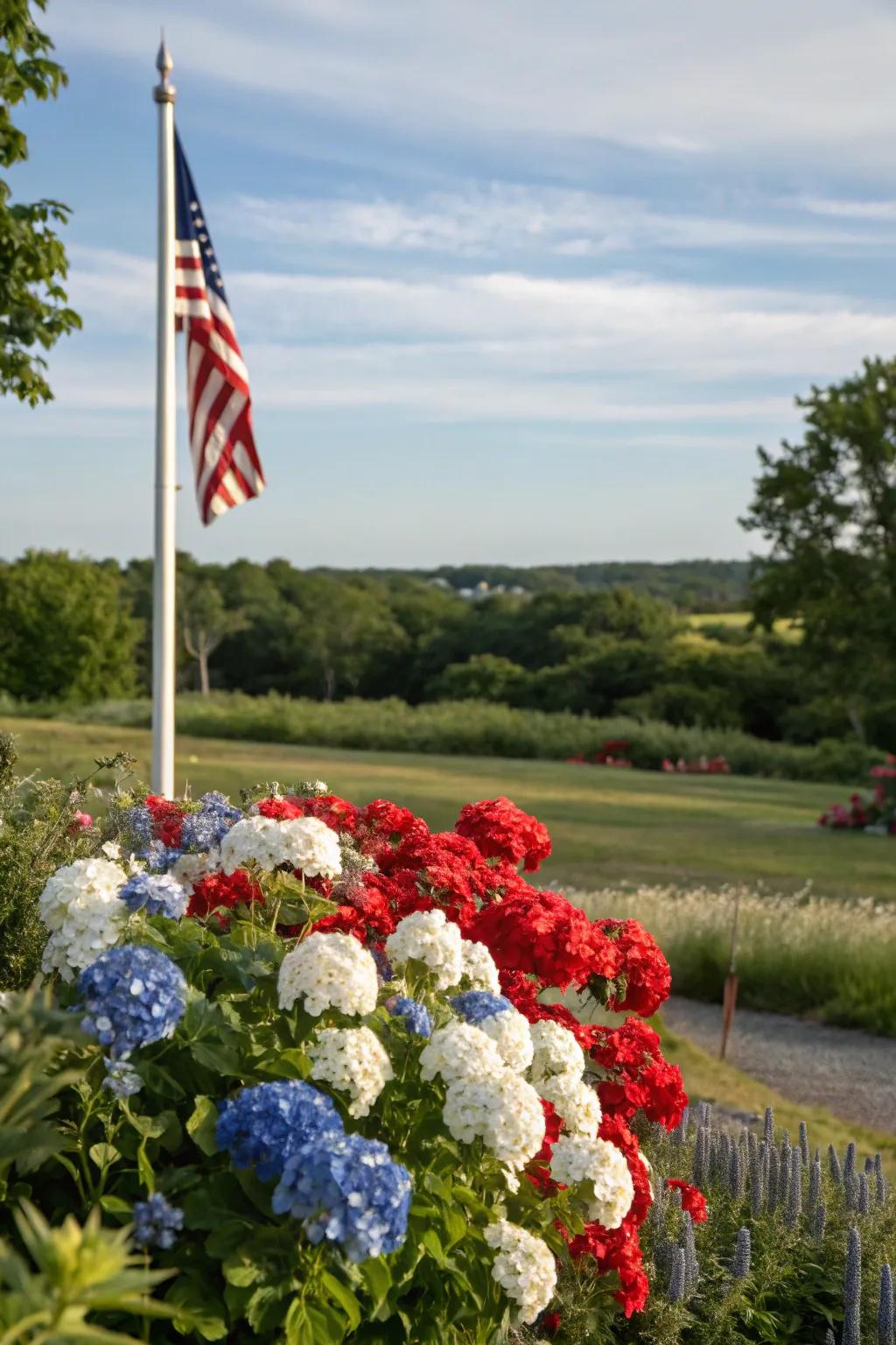 Coordinated colors around a freedom pole create a harmonious visual.