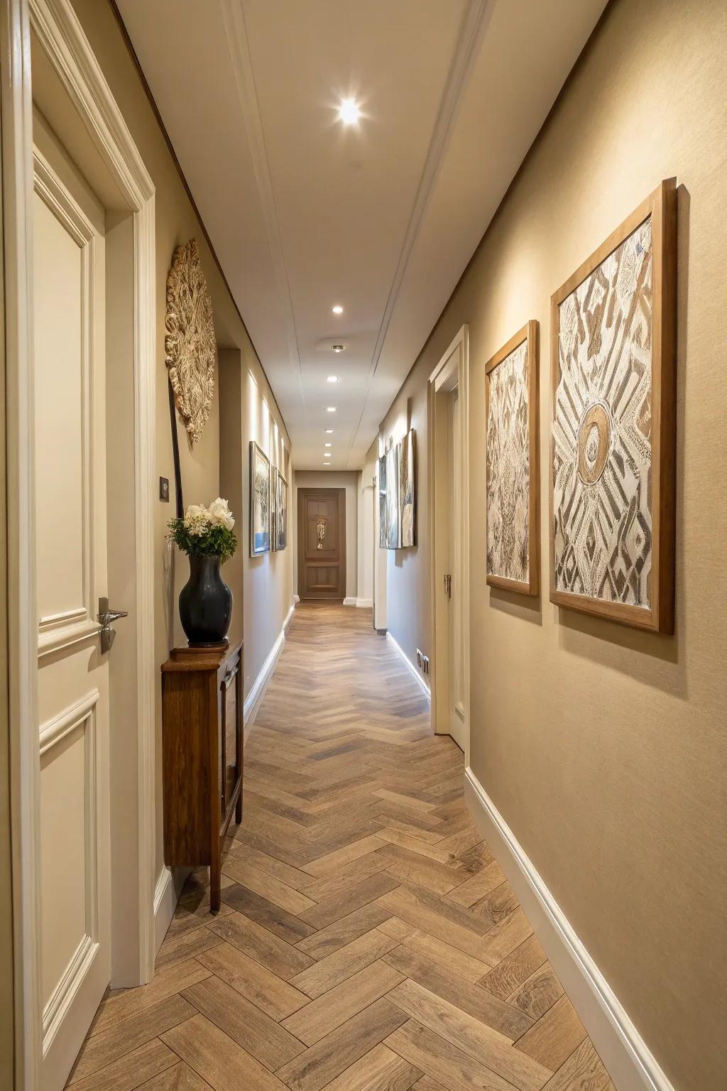 Chevron patterns add a traditional and polished touch.