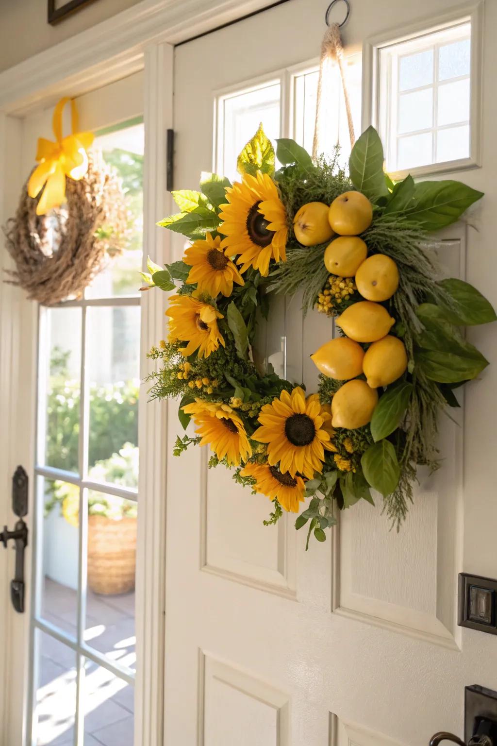 Bring sunshine indoors with a fruit-themed wreath.