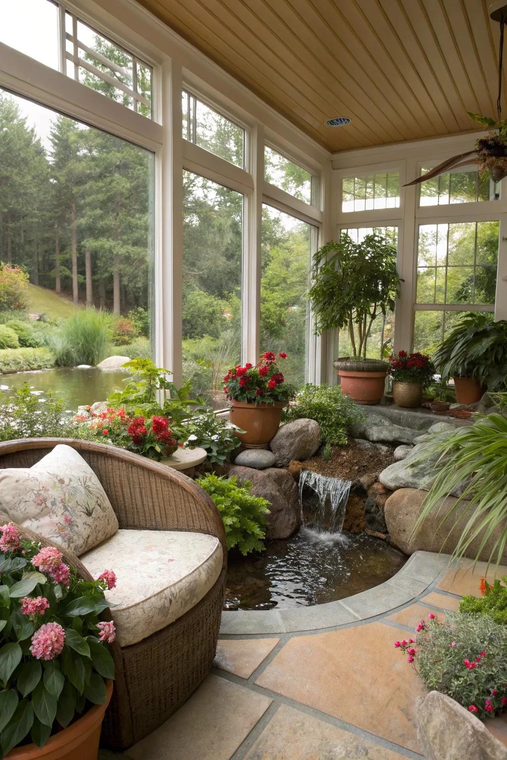 A blend of indoor comfort with outdoor charm.