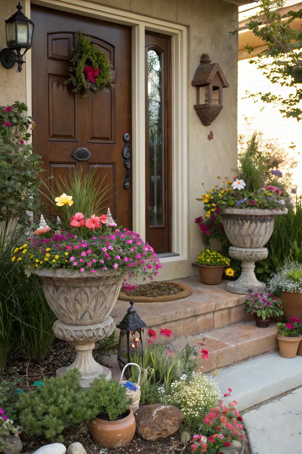 Add a playful touch by including fun garden accessories.