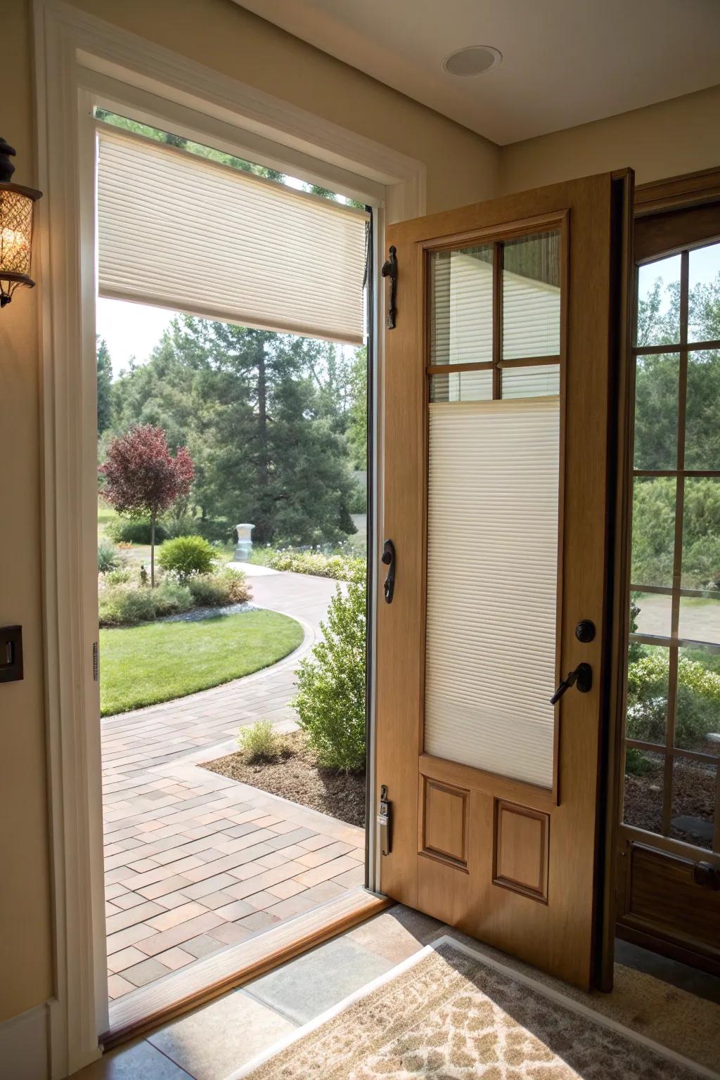 Honeycomb shades deliver both insulation and flair.