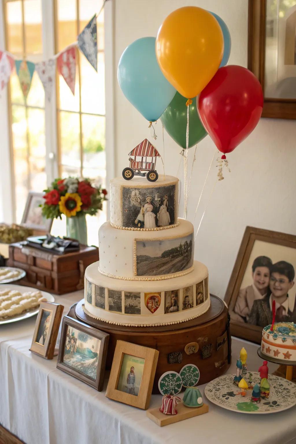 Take a sweet stroll down memory lane with this photo cake!