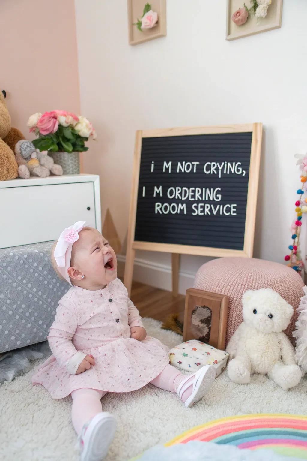 Reimagining baby's cries with a funny twist.