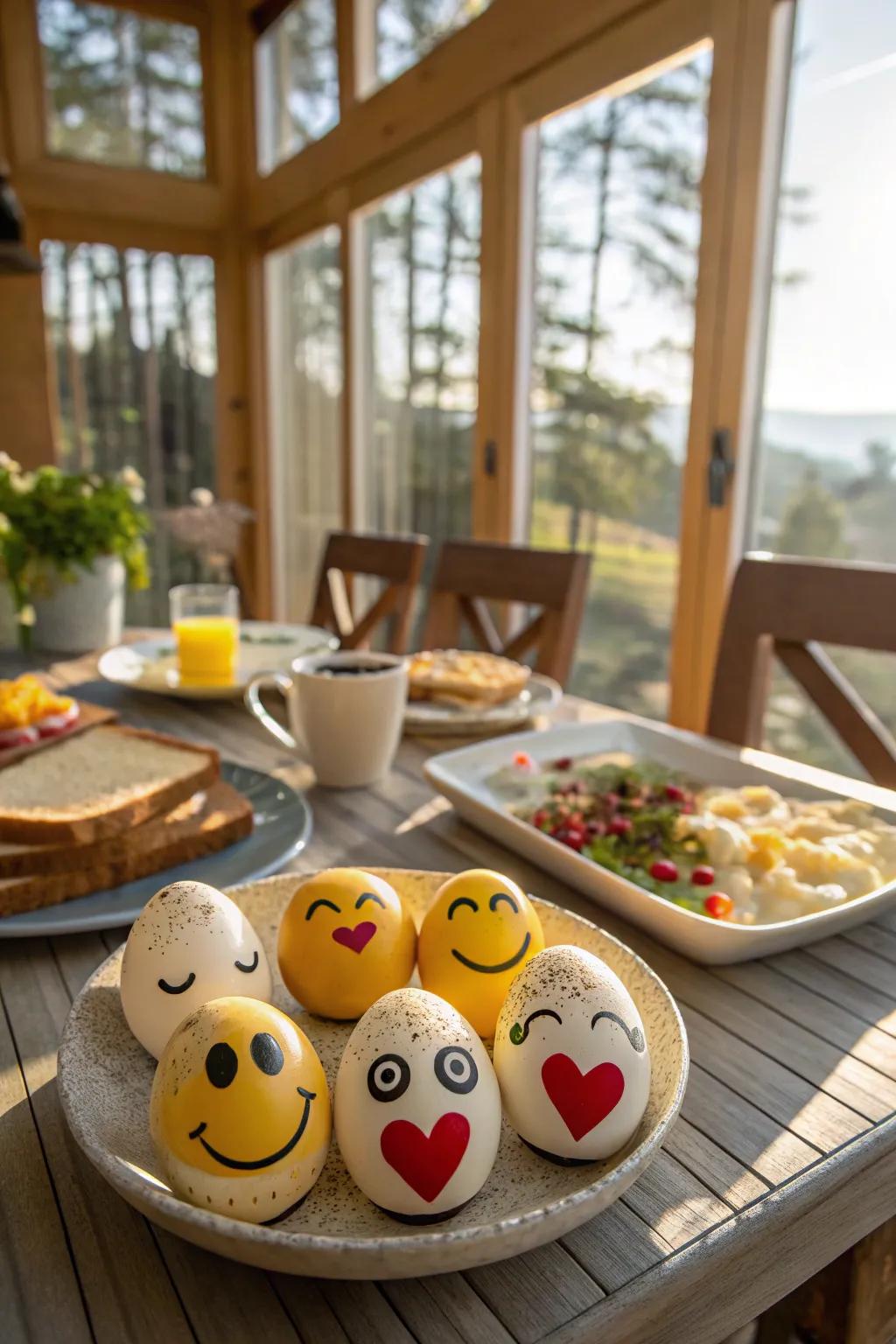 Emoji eggs spreading a smile to everyone.