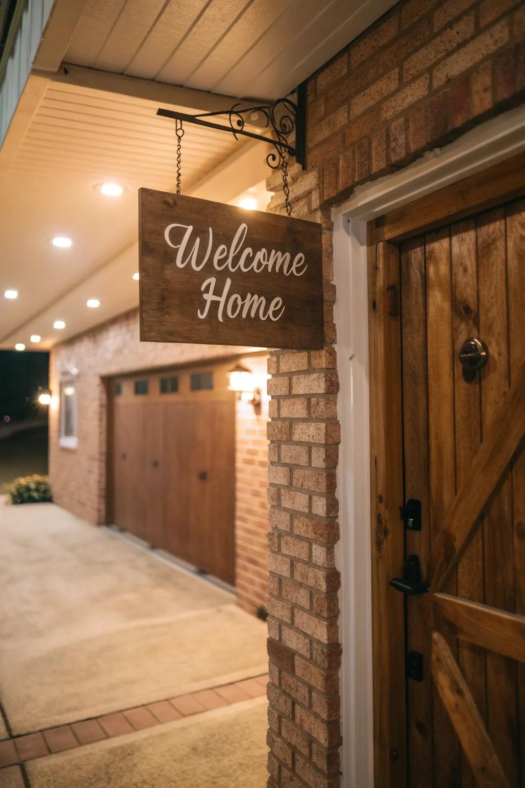 Welcome signage adds a personal touch to your entryway.