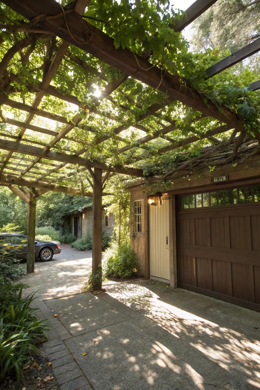 A chic arbor extension infuses both shade and style.