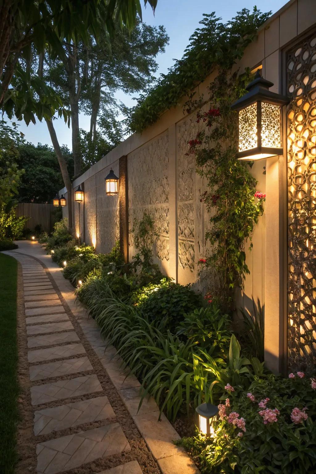 Create an artistic ambiance with silhouette casting lights.