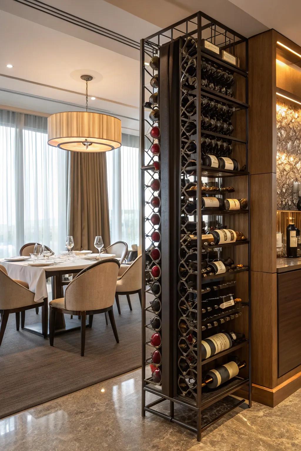 Showcase your wine selection with this refined and practical stand.